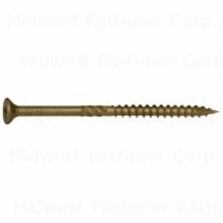 SaberDrive 50755 Deck Screw, #9 Thread, 3 in L, Serrated Thread, Bugle Head, Star Drive, Type 17 Point, Tan, Steel
