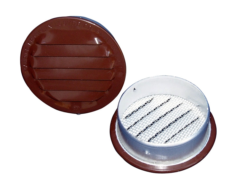Maurice Franklin RLB-100 Series 1 RLB-100 Louver, 1.219 in L, 1.219 in W, Round, Aluminum, Brown