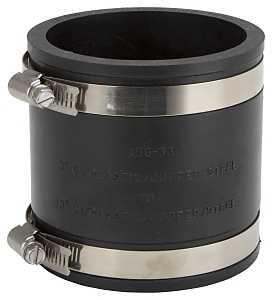 ProSource FC56-33 Coupling, 3 x 3 in, Cast Iron, Plastic and Steel Drain Pipes, PVC, Black