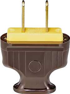 Eaton Wiring Devices BP1912B-SP-L Electrical Plug, 5/16 in, 2-Pole, 15 A, 125 V, NEMA: NEMA 1-15, Brown