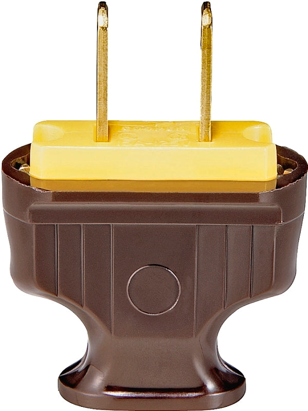 Eaton Wiring Devices BP1912B-SP-L Electrical Plug, 5/16 in, 2-Pole, 15 A, 125 V, NEMA: NEMA 1-15, Brown