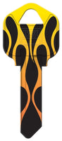 Hy-Ko 16010KW1-18 Key Blank, Flames, Brass, Nickel-Plated, For: Kwikset KW1 Keyways, KW1 Key Number, Pack of 10