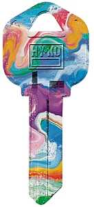 Hy-Ko 16010KW1-21 Key Blank, Swirls, Brass, Nickel, For: Kwikset KW1 Keyways, KW1-21 Key Number, Pack of 10