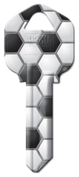 Hy-Ko 16010KW1-28 Key Blank, Soccer, Brass, Nickel-Plated, For: Kwikset KW1 Keyways, KW1 Key Number, Pack of 10