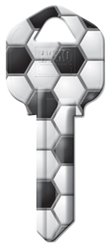 Hy-Ko 16010KW1-28 Key Blank, Soccer, Brass, Nickel-Plated, For: Kwikset KW1 Keyways, KW1 Key Number, Pack of 10