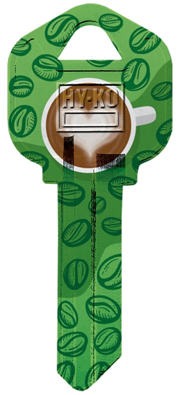Hy-Ko 16010KW1-38 Key Blank, Coffee Cup/Beans, Brass, Nickel-Plated, For: Kwikset KW1 Keyways, KW1 Key Number, Pack of 10