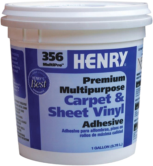 Henry 356C MultiPro 12073 Carpet and Sheet Adhesive, Pale Yellow, 1 gal Pail