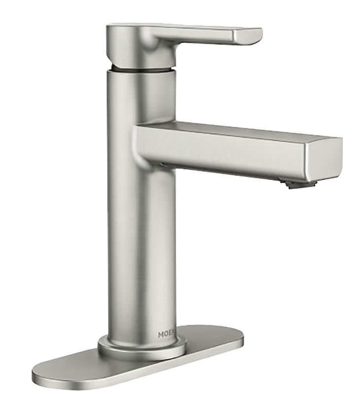 Moen Rinza 84627SRN Bathroom Faucet, 1.2 gpm, 1-Handle, 1-Faucet Hole, Metal, Brushed Nickel