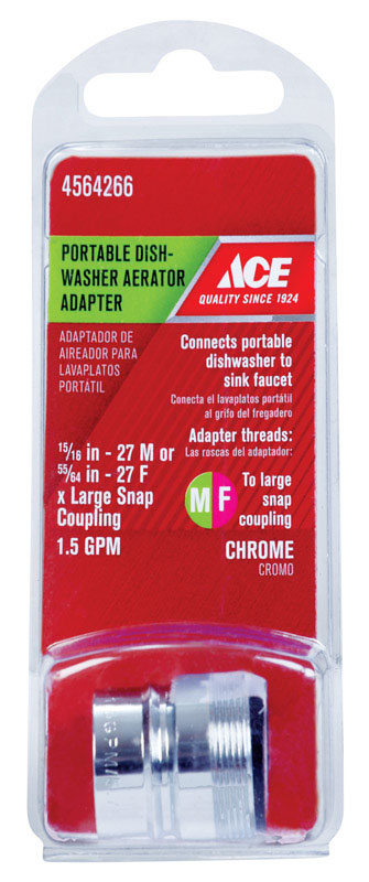 Ace Dual Thread 15/16 in.-27 or 55/64 in. Chrome Aerator Adapter