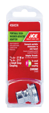 Ace Dual Thread 15/16 in.-27 or 55/64 in. Chrome Dishwasher Adapter