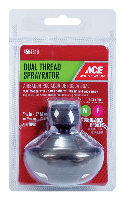 Ace Dual Thread 15/16 in.- 27M x 55/64 in.-27F Oil-Rubbed Bronze Swivel Sprayrator