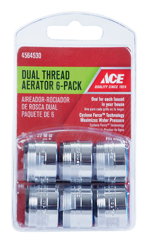 Ace Dual Thread 15/16 in.- 27M x 55/64 in.-27F Chrome Aerator Adapter