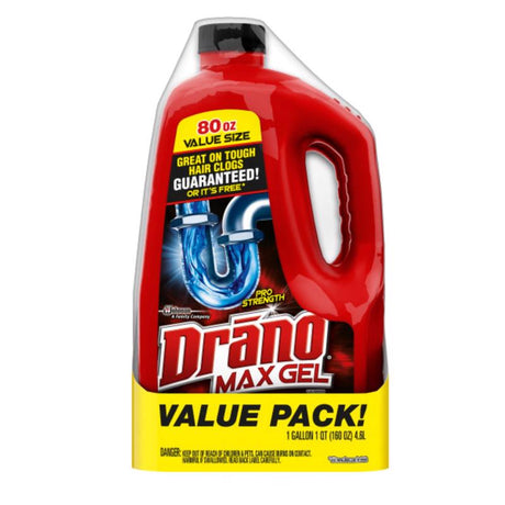 Drano Professional Strength Gel Drain Clog Remover 160 oz, Pack of 2