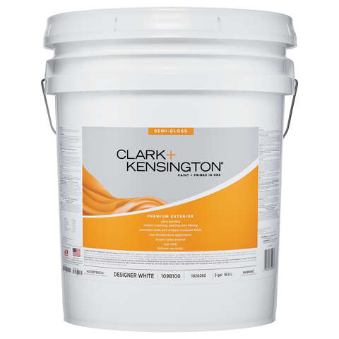 Clark+Kensington Semi-Gloss Designer White House & Trim Paint & Primer Exterior 5 gal