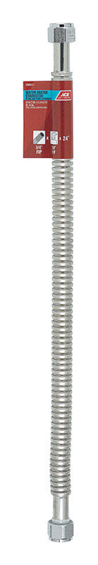 Ace 3/4 in. FIP X 3/4 in. D FIP 24 in. Corrugated Stainless Steel Water Heater Supply Line