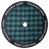 Celebrations Home Black/Green/White Merry Christmas Tree Skirt 27 in., Pack of 4
