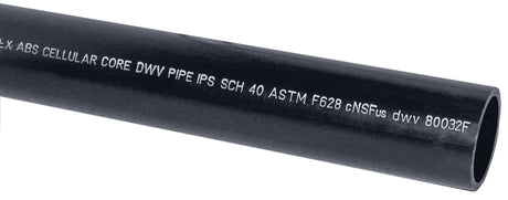 JM Eagle 27433 Pipe, 3 in, 20 ft L, DWV, Solvent Weld, SCH 40 Schedule, ABS, Black