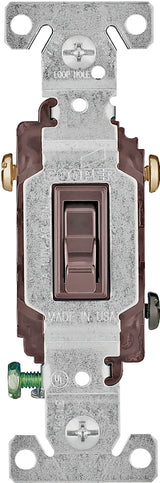 Eaton Wiring Devices 1303-7B-BOX Toggle Switch, 15 A, 120 V, Polycarbonate Housing Material, Brown, Pack of 10