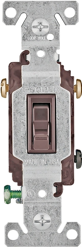 Eaton Wiring Devices 1303-7B-BOX Toggle Switch, 15 A, 120 V, Polycarbonate Housing Material, Brown, Pack of 10