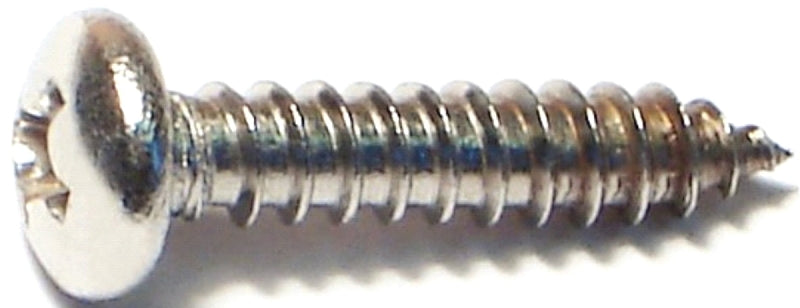 Midwest Fastener 05109 Screw, #8 Thread, Coarse Thread, Pan Head, #2 Drive, Self-Tapping, Sharp Point, 100/PK