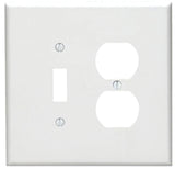 Leviton 88105 Combination Wallplate, 5-1/4 in L, 3-1/2 in W, Oversized, 2 -Gang, Plastic, White, Device Mounting
