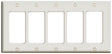 Leviton 80423-W Switch Wallplate, 4-1/2 in L, 2-3/4 in W, 5-Gang, White