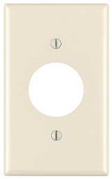 Leviton 78004 Single Receptacle Wallplate, 4-1/2 in L, 2-3/4 in W, 1 -Gang, Thermoset, Light Almond, Smooth