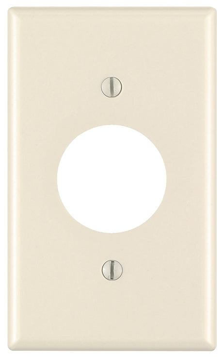 Leviton 78004 Single Receptacle Wallplate, 4-1/2 in L, 2-3/4 in W, 1 -Gang, Thermoset, Light Almond, Smooth
