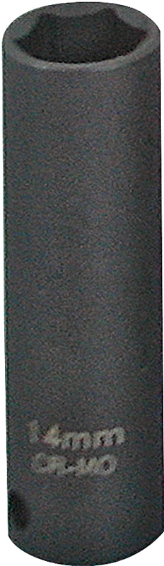 Vulcan MT6580144 Deep Impact Socket, 14 mm Socket, 3/8 in Drive, Deep Drive, 6-Point, Chrome Molybdenum Steel