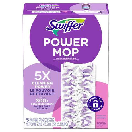 Swiffer Power Mop 15.4 in. Wet and Dry Microfiber Mop Refill 5 pk