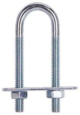 ProSource LR341 U-Bolt, 1/4 in Thread, 2 in L Thread, Steel, Zinc, Pack of 10