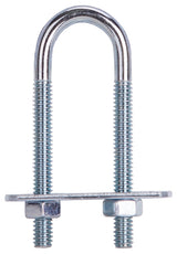 ProSource LR341 U-Bolt, 1/4 in Thread, 2 in L Thread, Steel, Zinc, Pack of 10