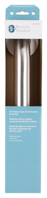 Boston Harbor SG01-01&0112 Grab Bar, 12 in L Bar, Stainless Steel, Wall Mounted Mounting