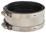 ProSource NHC-44 Coupling, 4 in, Cast Iron, Plastic and Steel Drain Pipes, Rubber/Stainless Steel