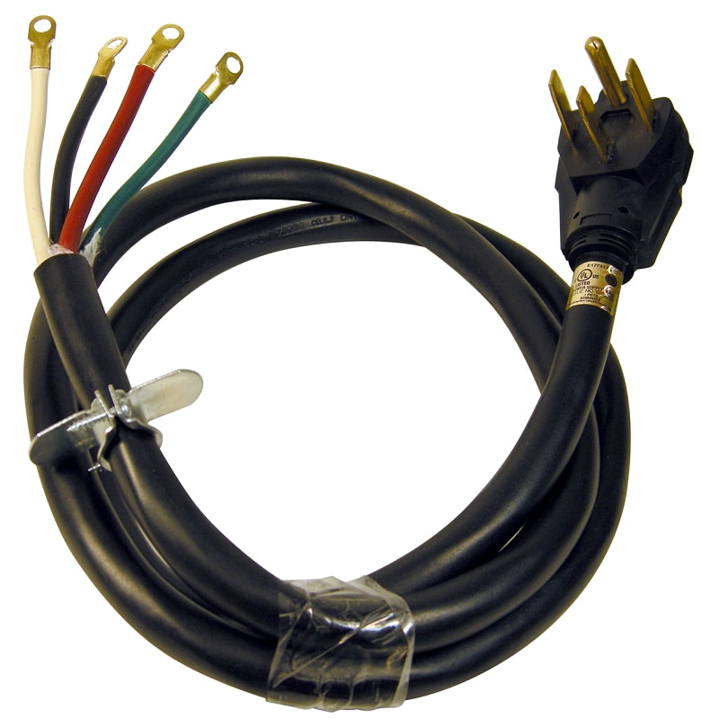 PowerZone ORR628204 Power Supply Range Cord, 6, 8 AWG Cable, 4 ft L, 50 A, 250 V, Black