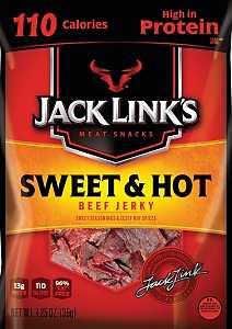 Jack Link's 10000008342 Snack, Jerky, Sweet, Hot, 1.25 oz, Pack of 10