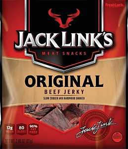 Jack Link's 10000007611 Snack, Jerky, Original, 2.85 oz, Beef, Citric Acid, Flavorings, Hydrolyzed Corn Protein, Pack of 8