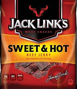 Jack Link's 10000007616 Snack, Jerky, Sweet, Hot, 2.85 oz, Pack of 8