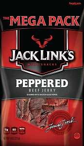 Jack Link's 10000008210 Snack, Jerky, Pepper, 8 oz, Pack of 8