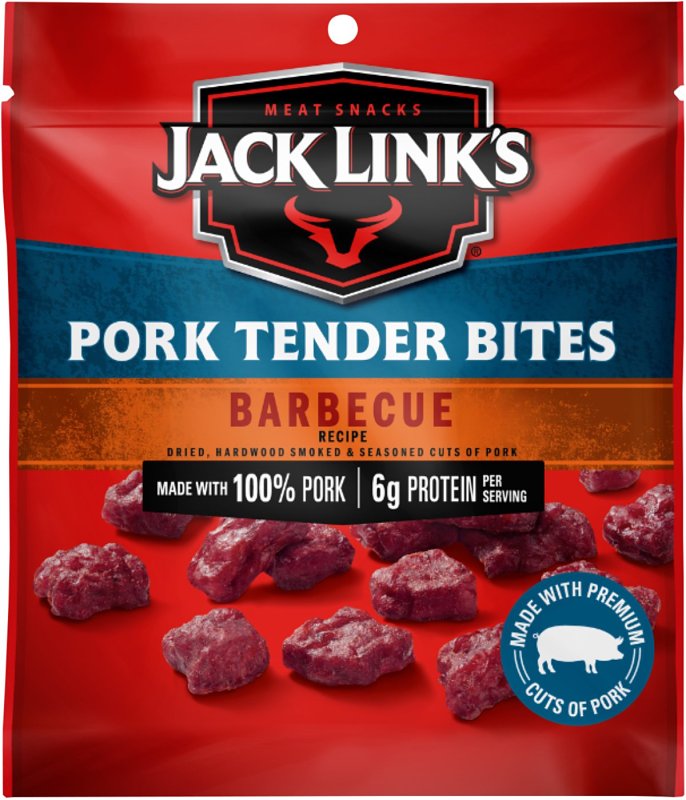 Jack Link's 10000036621 Pork Tender Bites, Barbecue, 2.85 oz, Pack of 12