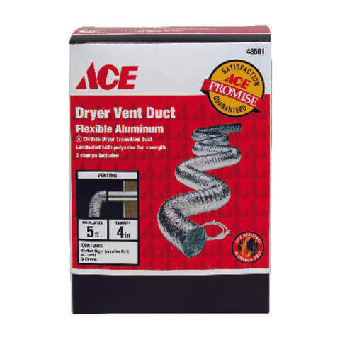 Ace 60 in. L X 4 in. D Silver Aluminum Dryer Vent Duct, Pack of 6