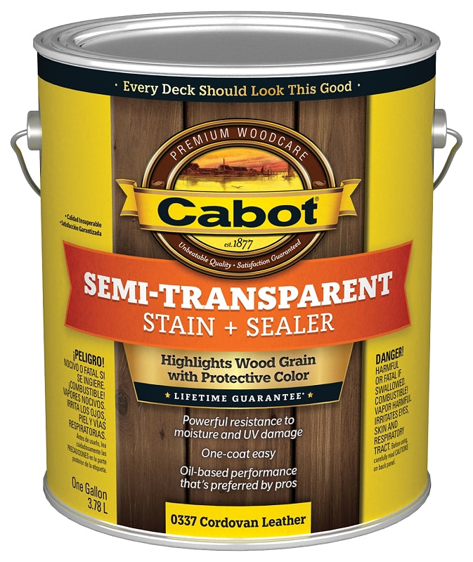 Cabot 140.0000337.007 Deck and Siding Stain, Cordovan Brown, Liquid, 1 gal, Pack of 4