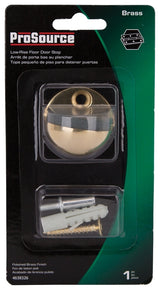 ProSource HR2006PB-PS Door Stop, 1-3/4 in Dia Base, 1-3/4 in Dia Base x 1-5/64 in H Projection, Brass