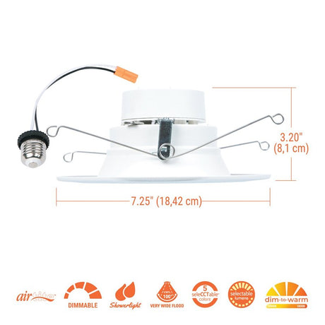 Halo RL Series RL56LS9FSD2W1EWH Downlight, 14.3 W, 120 V, Aluminum/Steel, White, Matte