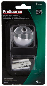 ProSource HR2006SC-PS Door Stop, 1-3/4 in Dia Base, 1-3/4 in Dia Base x 1-5/64 in H Projection, Brass