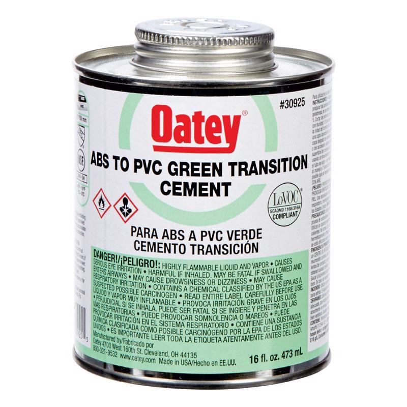 Oatey 30925 Solvent Cement, 16 oz Can, Liquid, Green