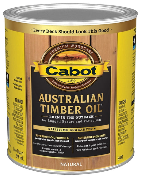 Cabot 140.0003400.005 Australian Timber Oil, Natural, 1 qt, Liquid