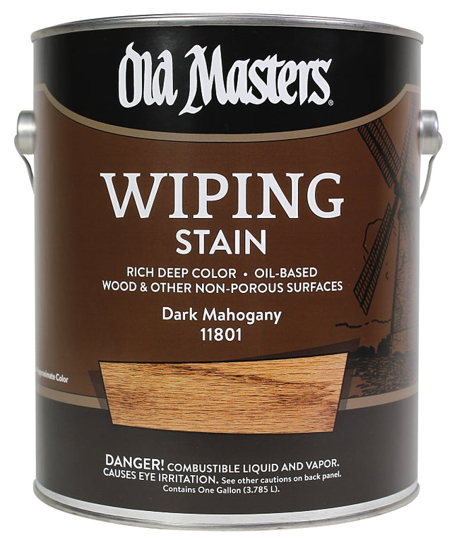 Old Masters 11801 Wiping Stain, Dark Mahogany, Liquid, 1 gal, Can, Pack of 2