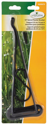 Landscapers Select GB0203L Swivel Plant Bracket, 10-3/8 L, Steel, Black, Wall Mount Mounting
