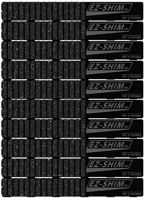 EZ Shim ETC2 Shim, 7.9 in L, 1.19 in W, 0.06 to 0.33 in Thick, Plastic, Black, Pack of 36